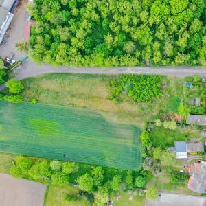 Działka przy ul. Zielonej z lotu ptaka | maj 2024 